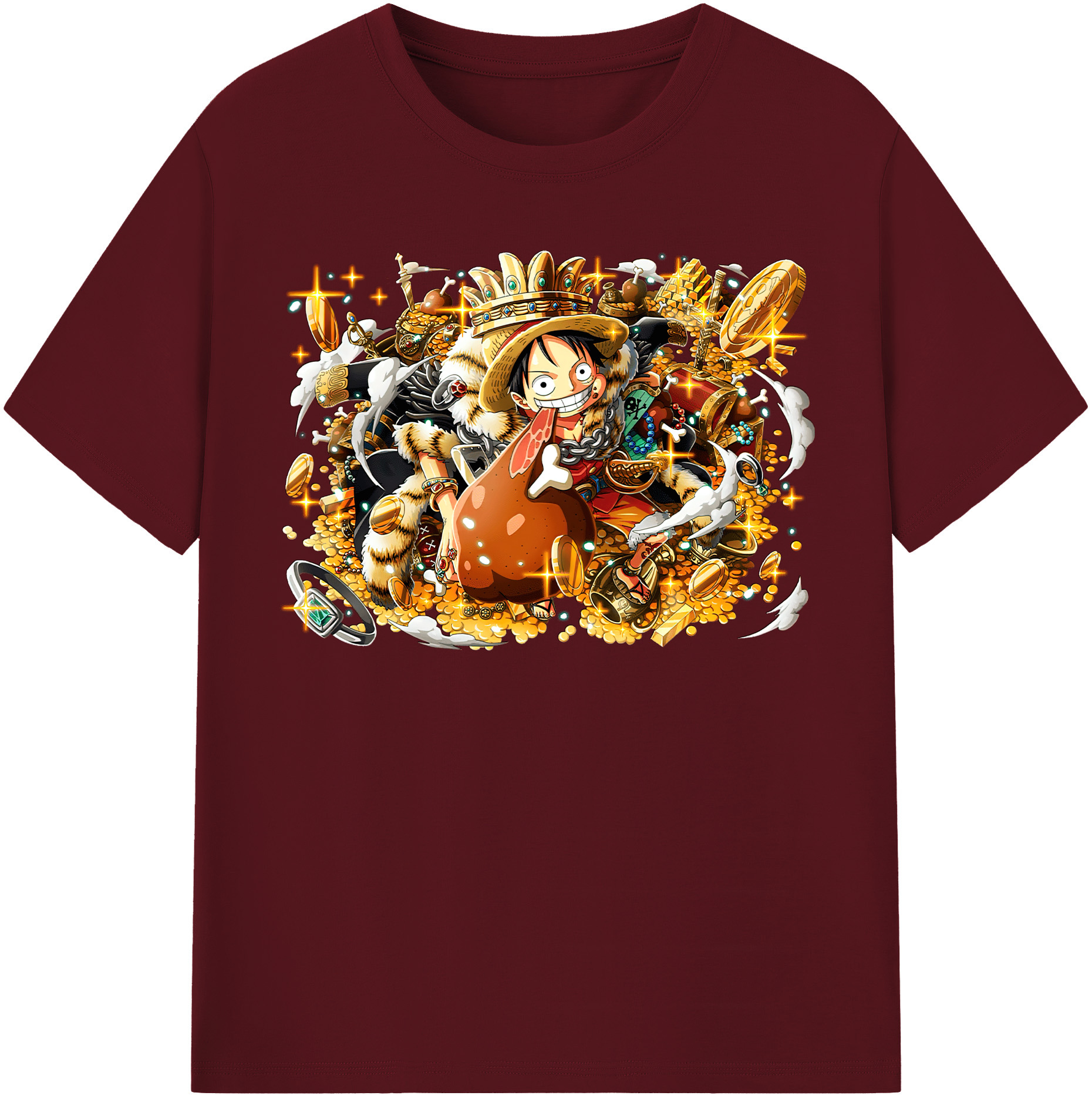 ワンピース モンキー・D・ルフィ ONE PIECE Monkey D. Luffy 綿100％半袖Tシャツ（フロントプリント）